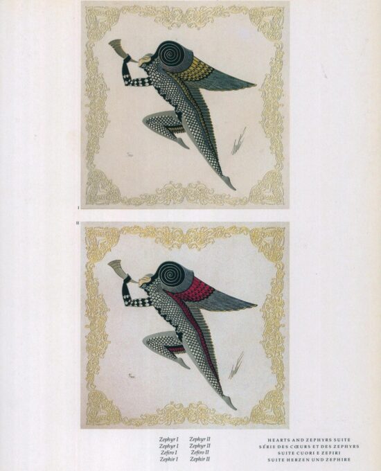 Vintage Erte Art Deco Print: “Zephyr I & II” Satin Finish (10×13.5″)