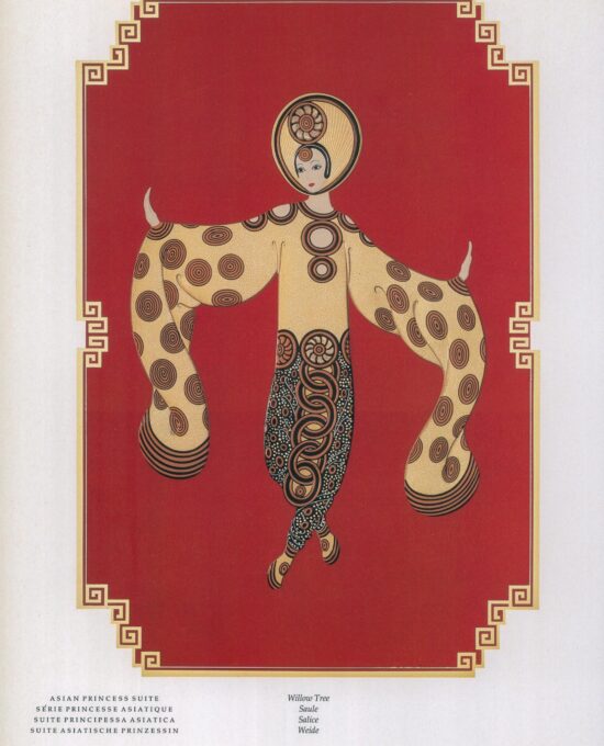 Erte Art Deco Print: “Willow Tree” Vintage Book Page (10×13.5″)