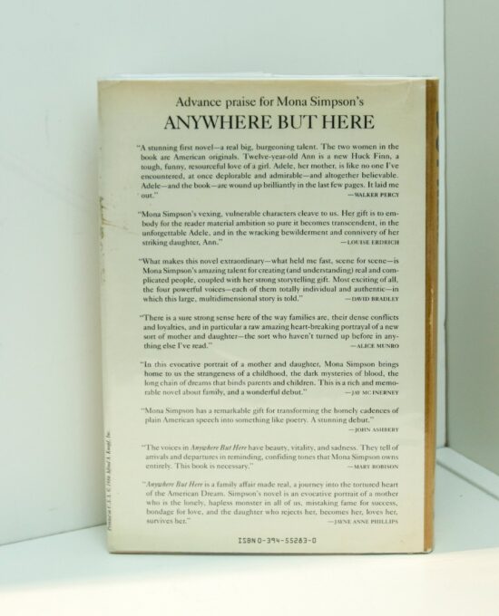 “Anywhere But Here” 1987 Mona Simpson Signed