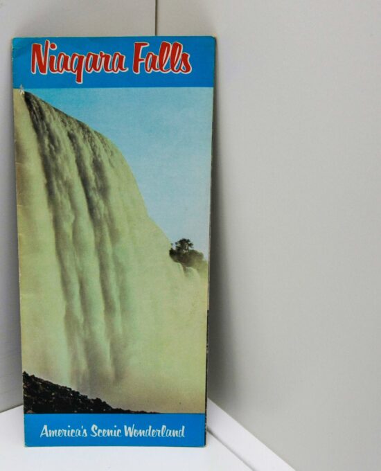 Niagara Falls tourist rack pamphlet 1954 Schoellkopf Station #3