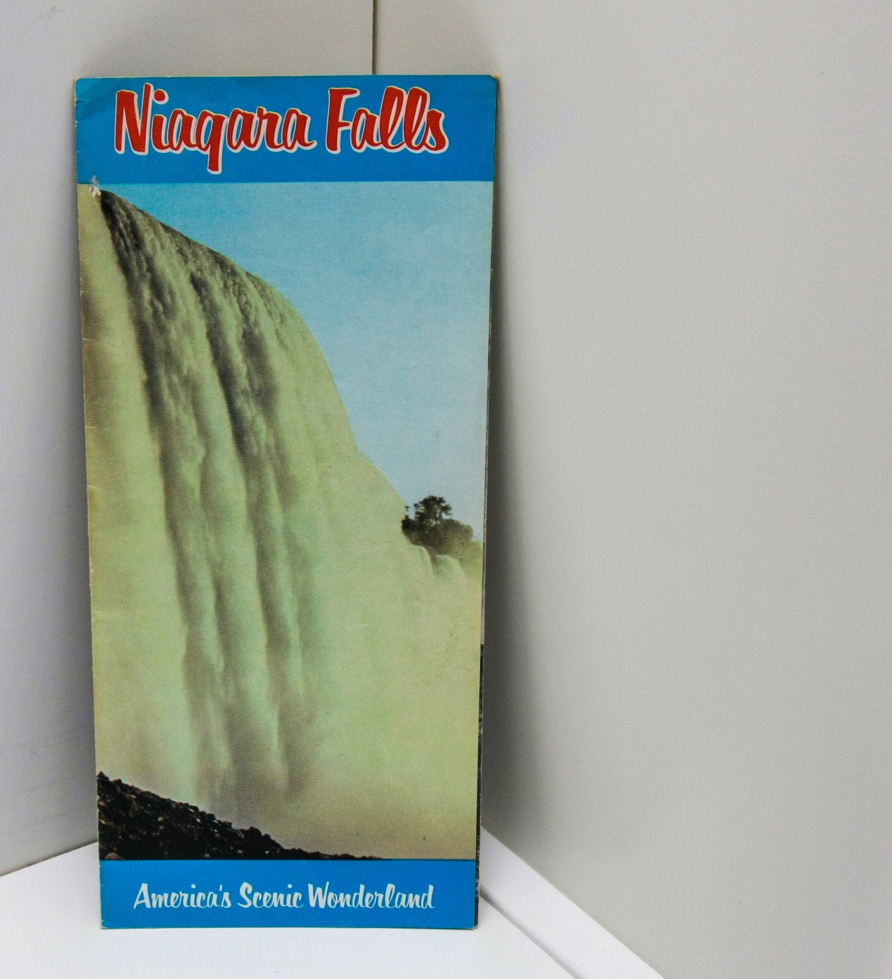 Niagara Falls tourist rack pamphlet 1954 Schoellkopf Station #3