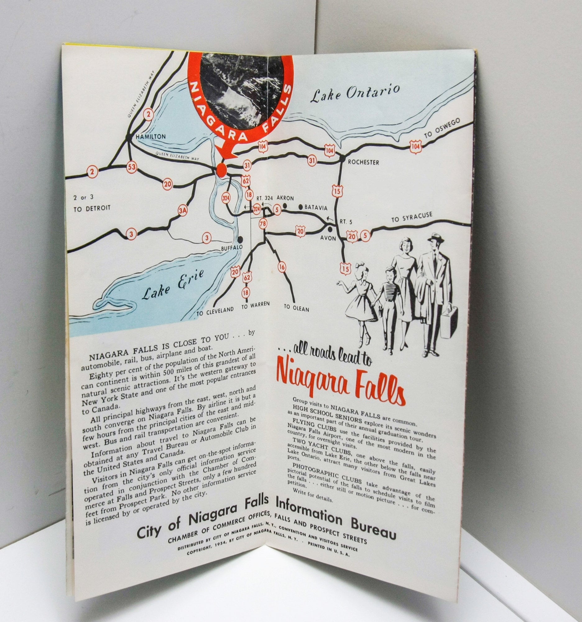 Niagara Falls tourist rack pamphlet 1954 Schoellkopf Station #3 - Image 4