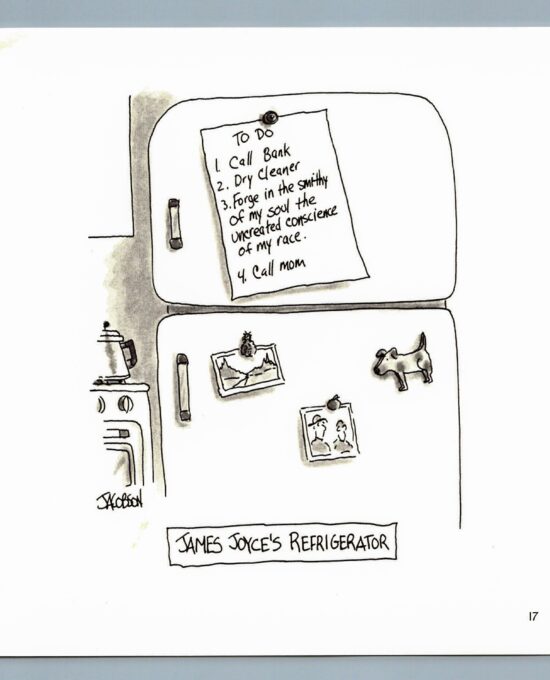 For the readers kitchen “James Joyce’s refrigerator” Vintage book page