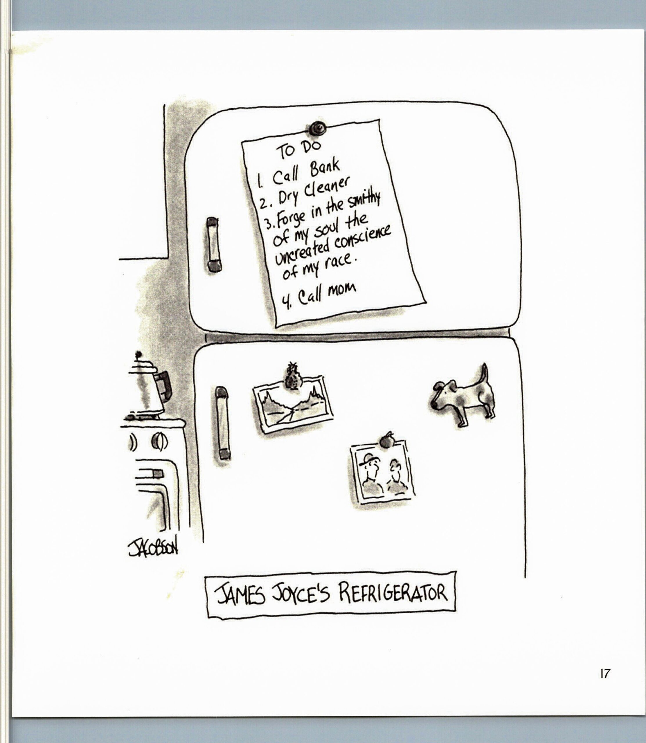 For the readers kitchen "James Joyce's refrigerator" Vintage book page - Image 2