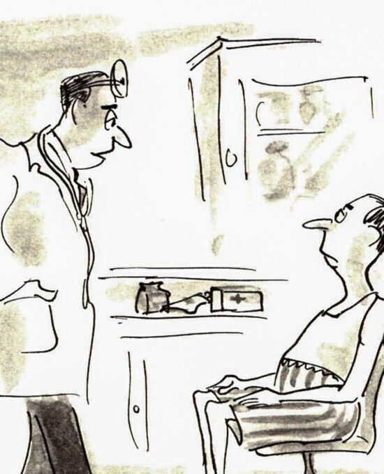 Literary Humor art “I’m afraid that novel in you will have to come out.” Vintage book page