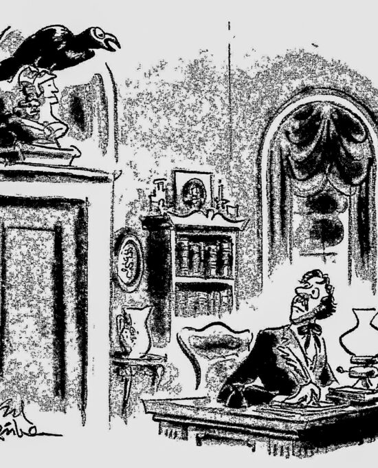 Poe “Nevermore. And you can quote me.” Vintage book page Ed Fisher