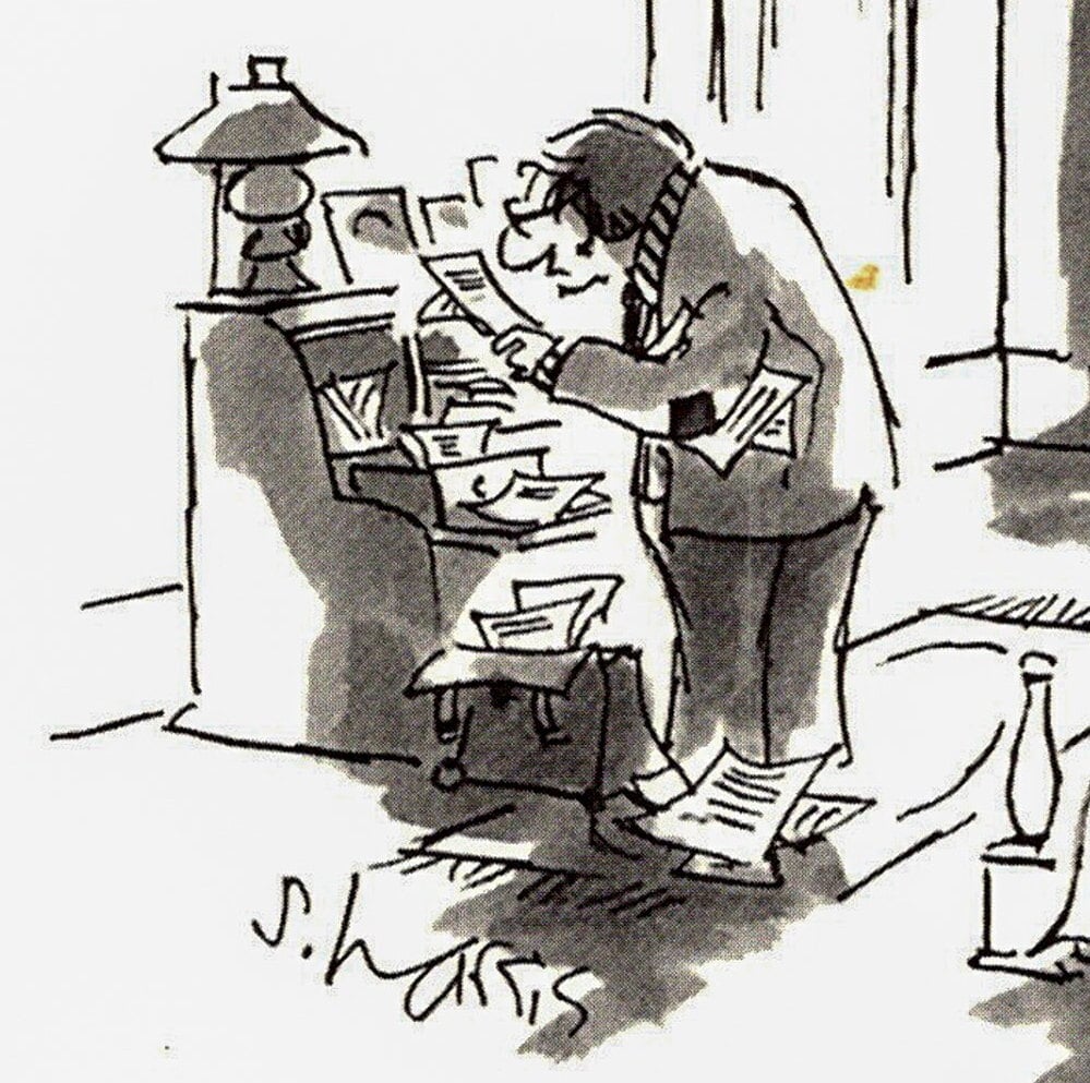 Isn't it ironic "Ignore him..." Vintage Sydney Harris New Yorker literary art page - Image 3