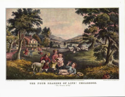 Currier & Ives Vintage Print: The Four Seasons of Life - Childhood