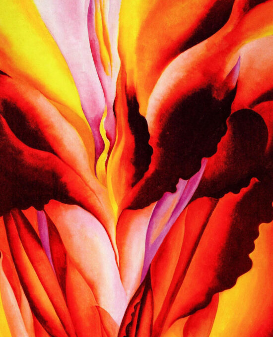 Georgia O’Keeffe print 1924 “Red Canna” Original over-size vintage art book page