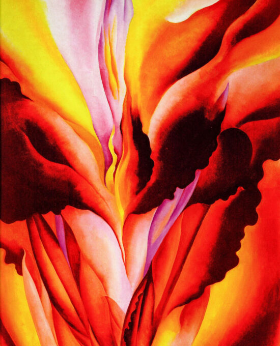 Georgia O’Keeffe print 1924 “Red Canna” Original over-size vintage art book page