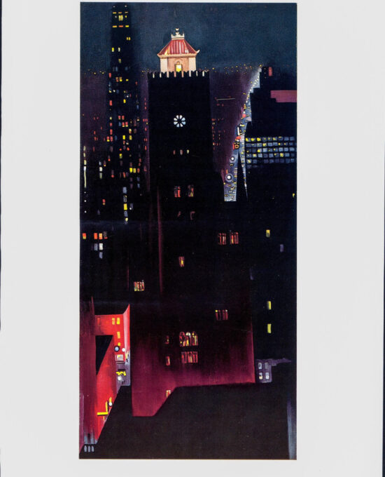 Georgia O’Keeffe print 1929 “New York Night” Original vintage color book page