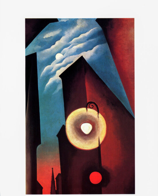 Georgia O’Keeffe print 1925 “New York with Moon” Original vintage color book page