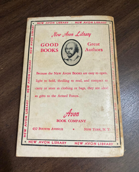 Raymond Chandler “The Big Sleep” Avon Library print 1943 Vintage early print paperback