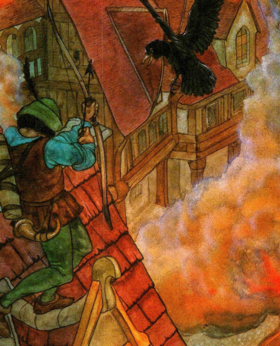 The Black Arrow by Michael Hague from The Hobbit Vintage art-book page