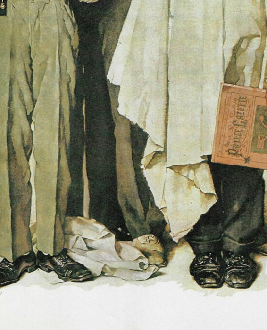 Norman Rockwell Vintage art book page “Barbershop Quartet” September 1936