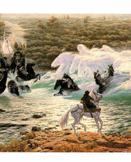 Riders at the Ford by Ted Nasmith from The Fellowship of the Ring vintage print