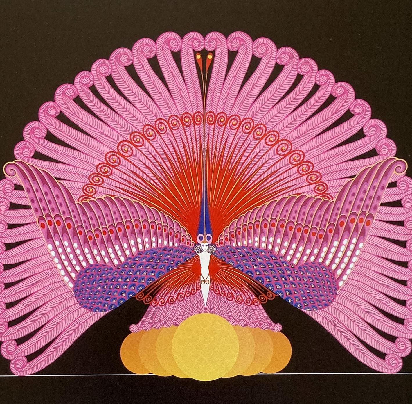 Vintage Erte Art Deco Print: Phoenix Triumphant Book Page