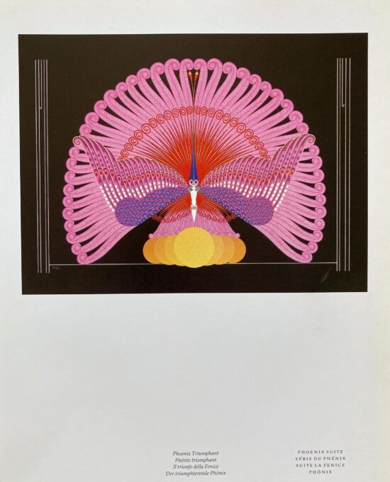 Vintage Erte Art Deco Print: Phoenix Triumphant Book Page