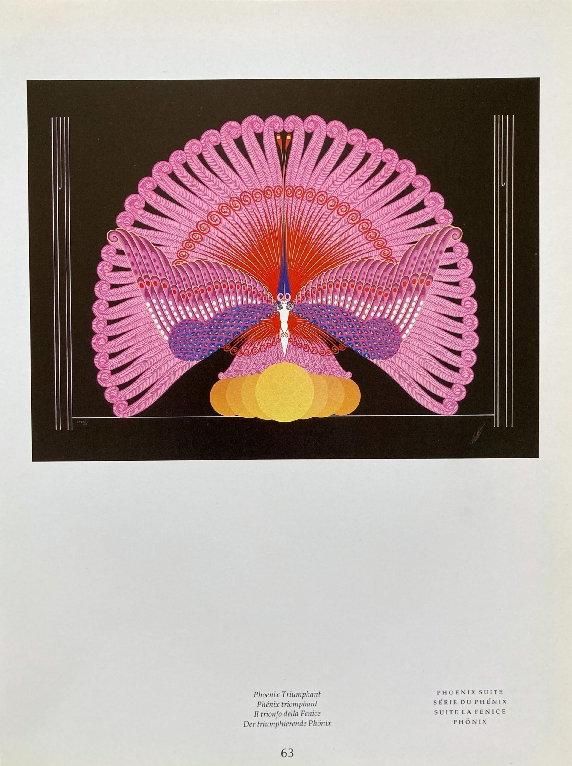 Vintage Erte Art Deco Print: Phoenix Triumphant Book Page - Image 2