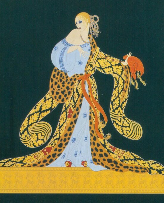 Erte Art Deco Print: “Rigoletto/Heart I & Heart II” Vintage Book Page