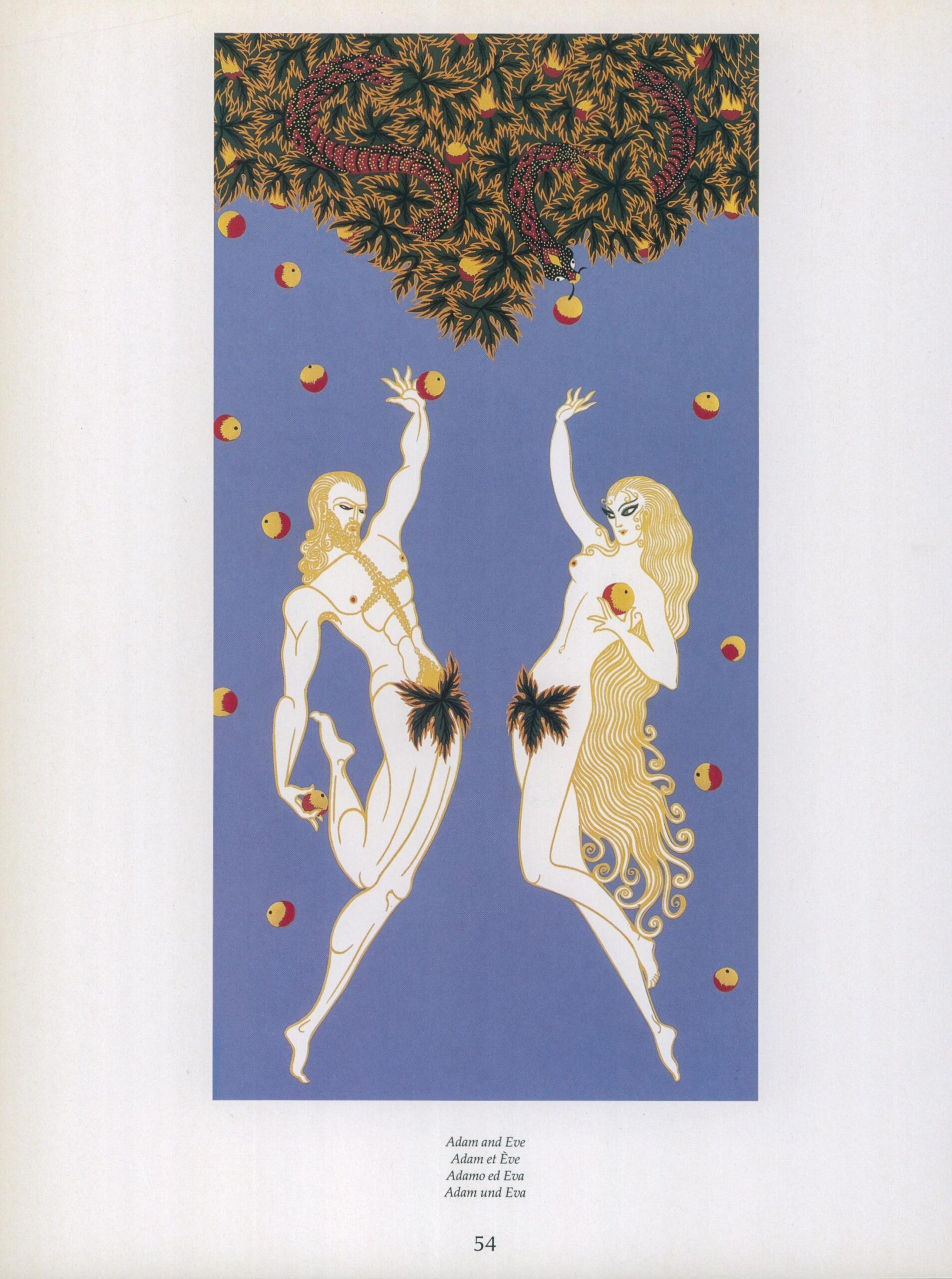 Vintage Erte Art Deco Print: Adam and Eve, Satin Finish (10x13.5") - Image 4