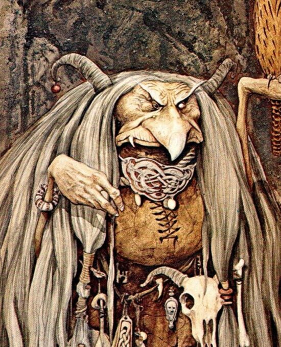 Vintage Brian Froud Art Print: Wengwa of the Crystal Eye, Fantasy Illustration