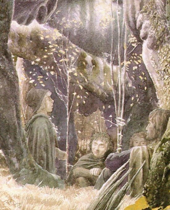 The Stone Trolls by Alan Lee from The Fellowship of the Ring Vintage art-book page