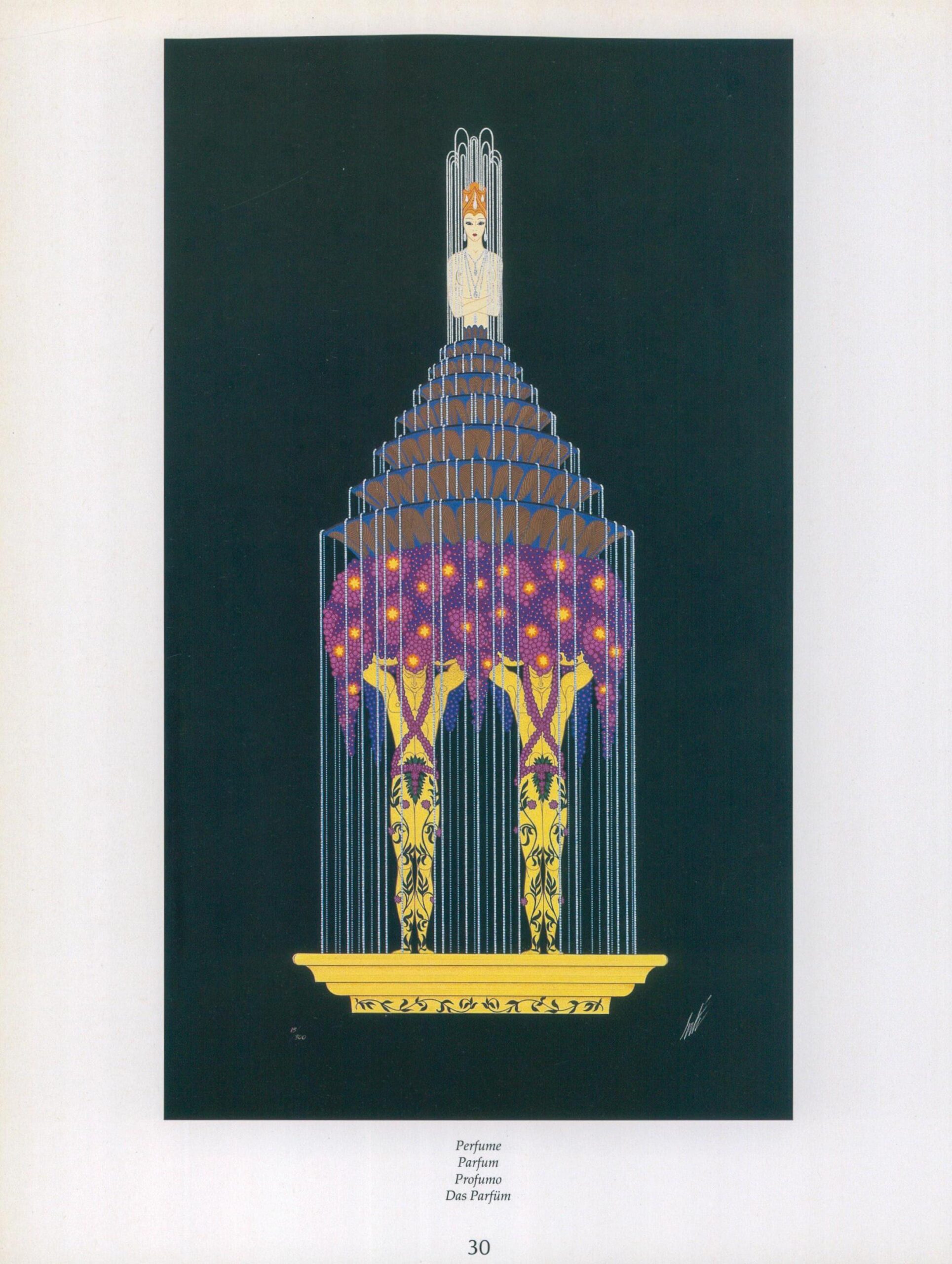 Erte Art Deco "Perfume" Print: 1988 Vintage Book Page (10x13.5") - Image 3