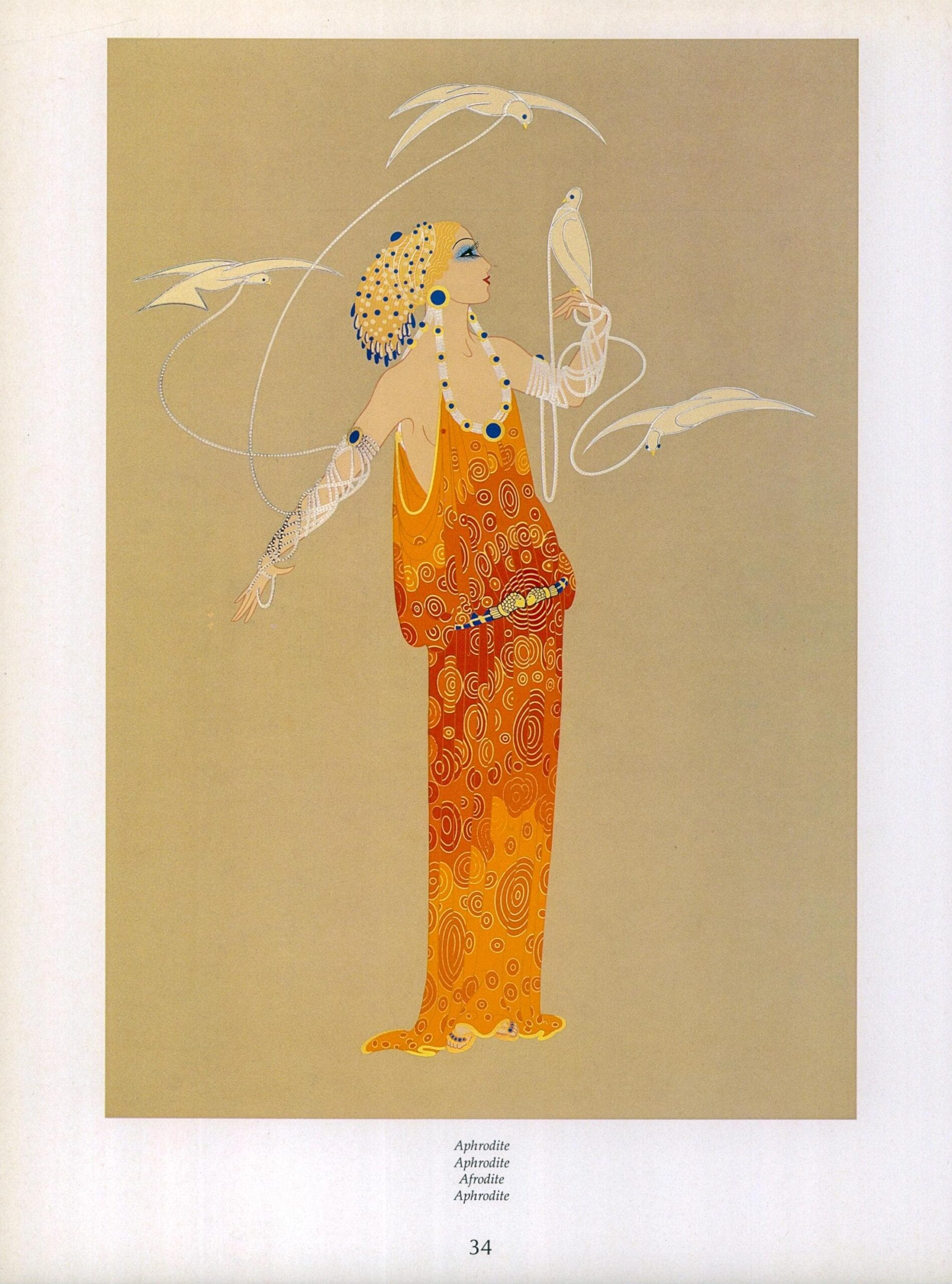 Erte Art Deco Print: Statue of Liberty/Aphrodite, 1988 Vintage Book Page - Image 5