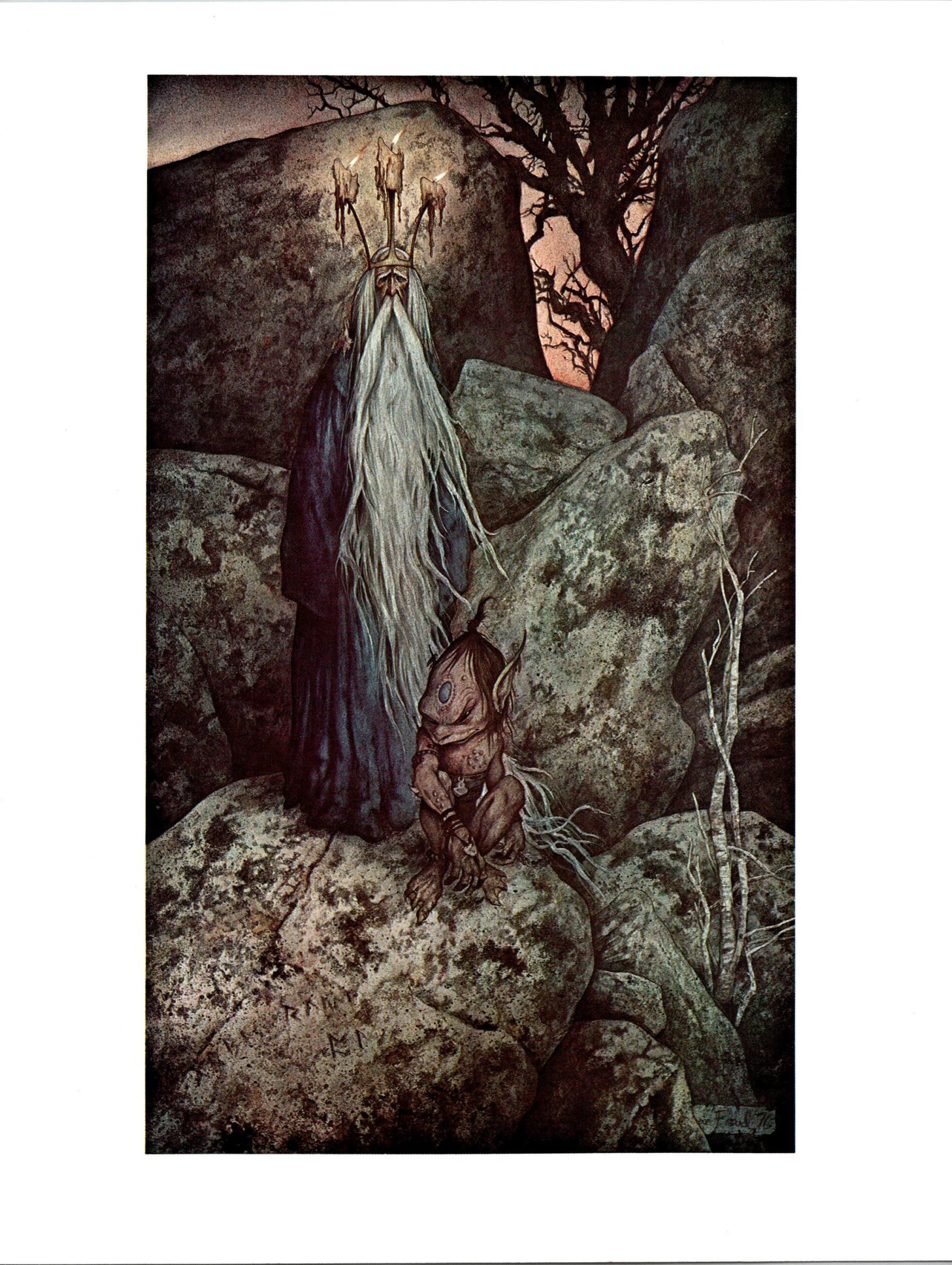 Brian Froud "The Watchers" Vintage Art Book Page - 1976