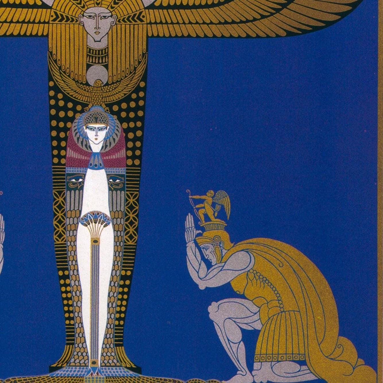 Vintage Erte Fashion Print: "Cleopatre/The Pursuit of Flore" Two-sided art book page