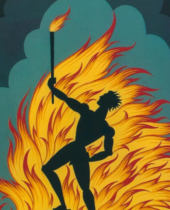 Vintage Erte Fantasy Print: “Fire”