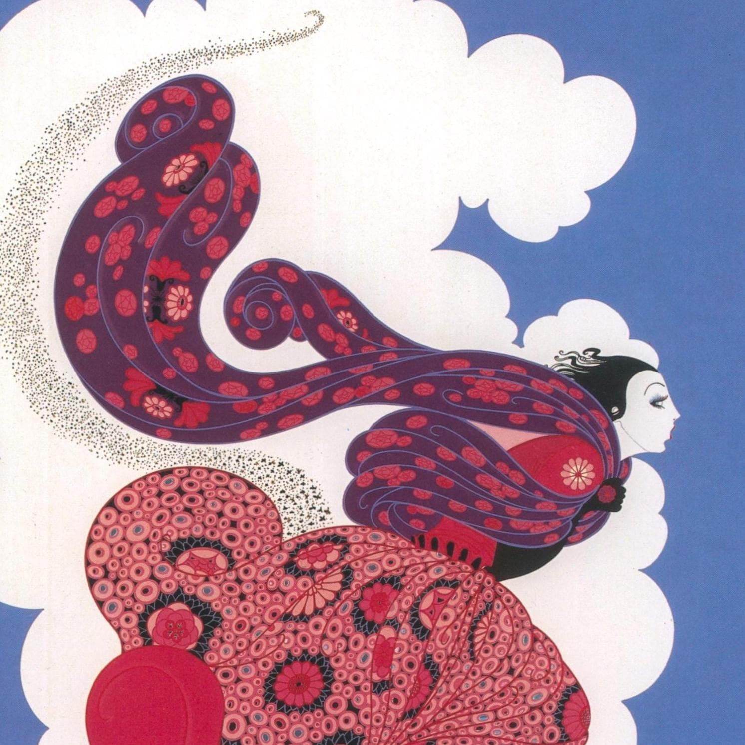 Vintage Erte Fashion Print: "Cleopatre/The Pursuit of Flore" Two-sided art book page - Image 2