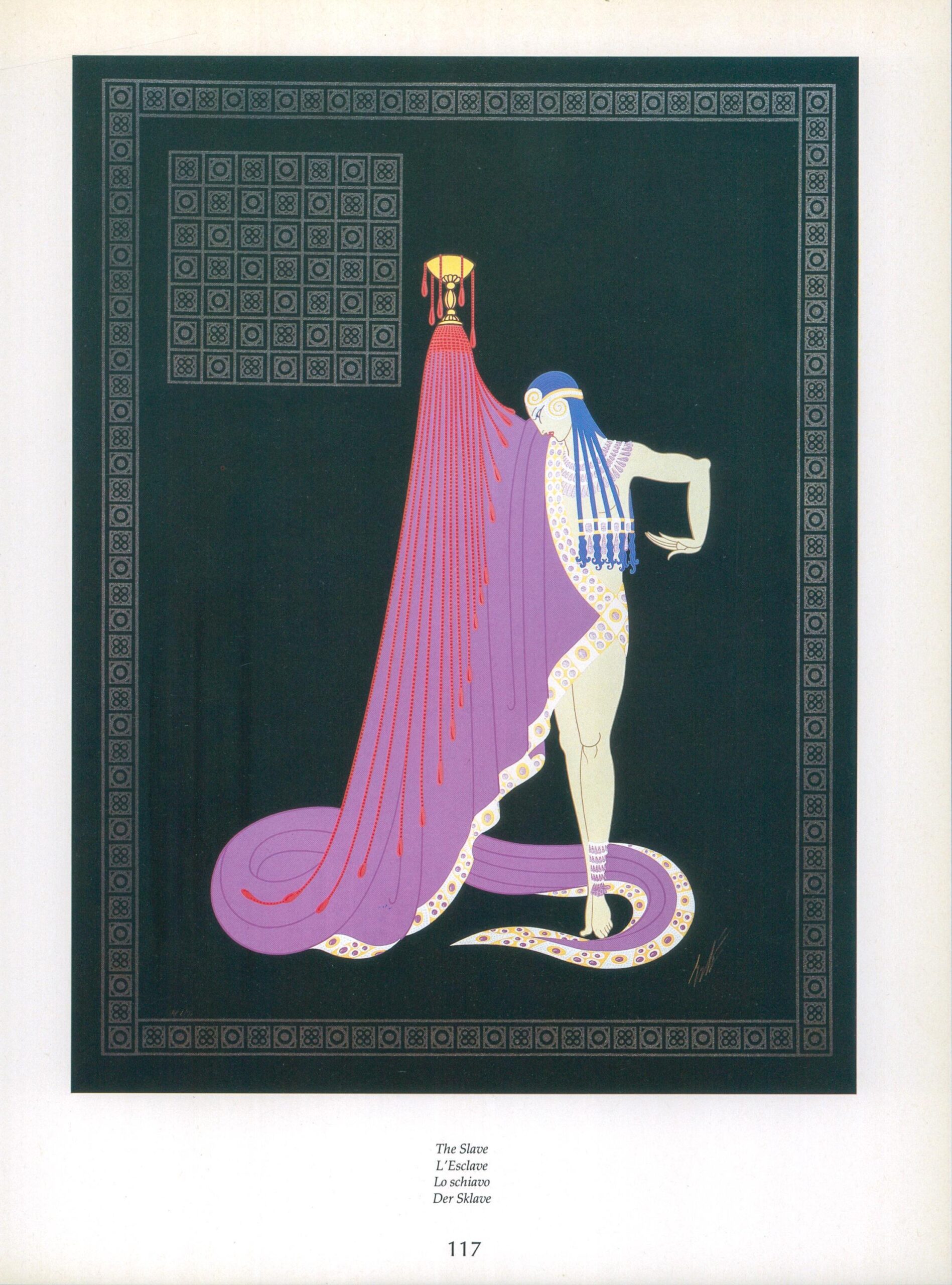 Vintage Erte Fashion Print: "The Slave/Pas de deux" Two-sided art book page - Image 3