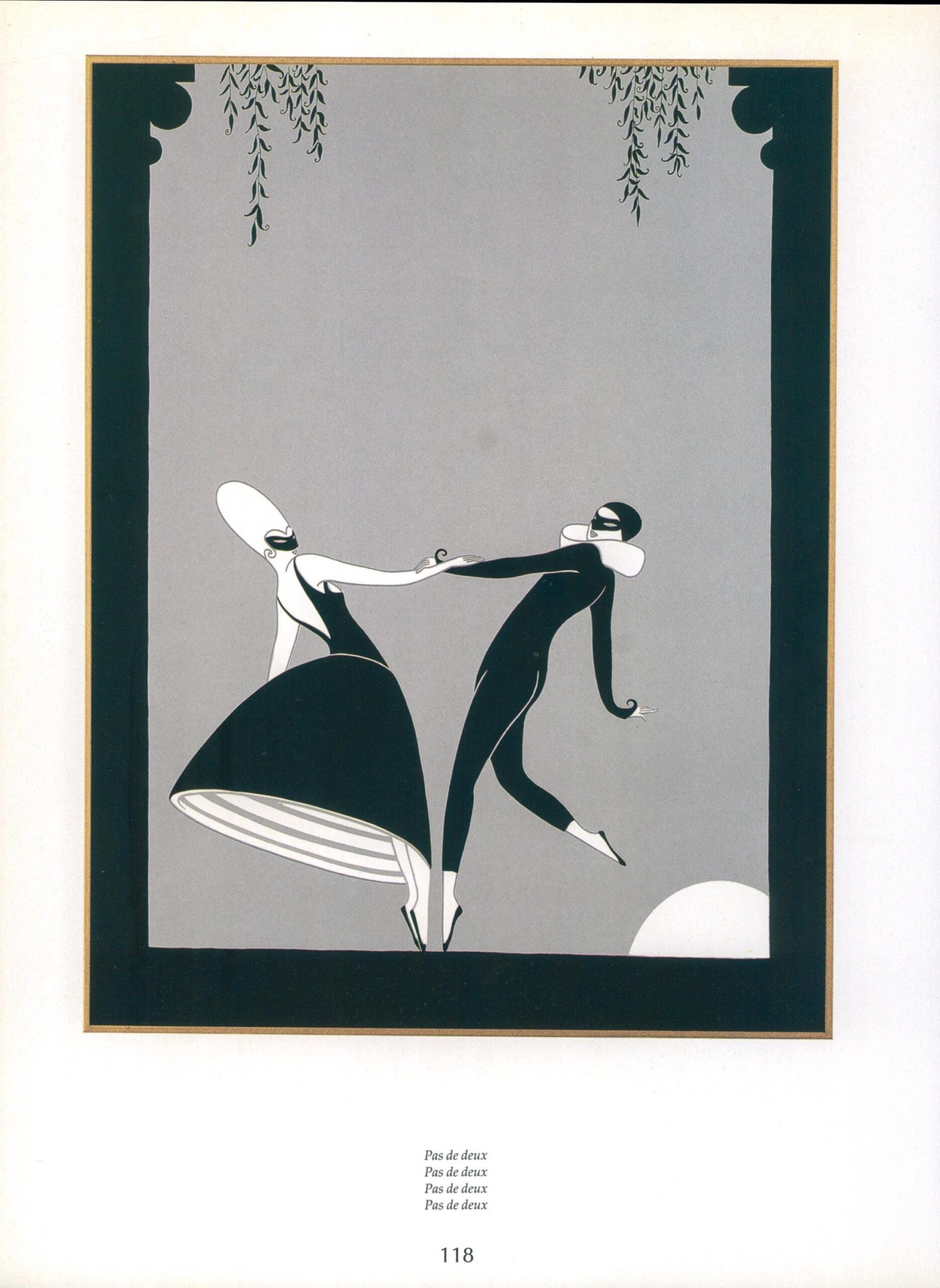 Vintage Erte Fashion Print: "The Slave/Pas de deux" Two-sided art book page - Image 4