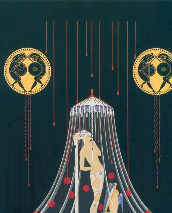 Vintage Erte Fashion Print: “Helen of Troy/Fantasia” Two-sided art book page