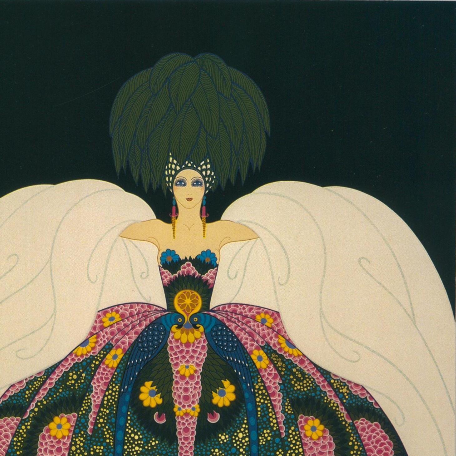 Vintage Erte Fashion Print: "Spring Shadows II/Copacabana" Two-sided art book page - Image 2