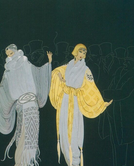 Vintage Erte Art Deco Print: “Opening Night/Spring Shadows” Two-Sided Book Page