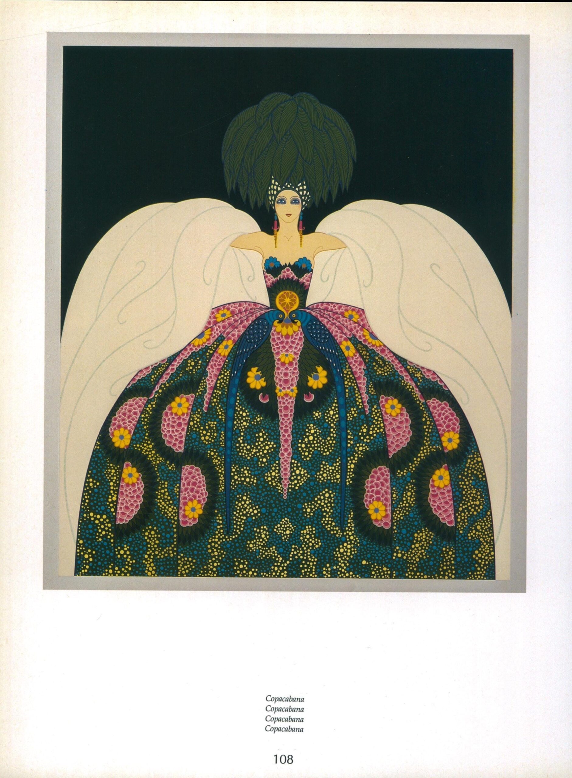 Vintage Erte Fashion Print: "Spring Shadows II/Copacabana" Two-sided art book page - Image 4