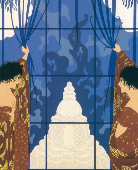 Vintage Erte Fantasy Print: “Winter’s Arrival”