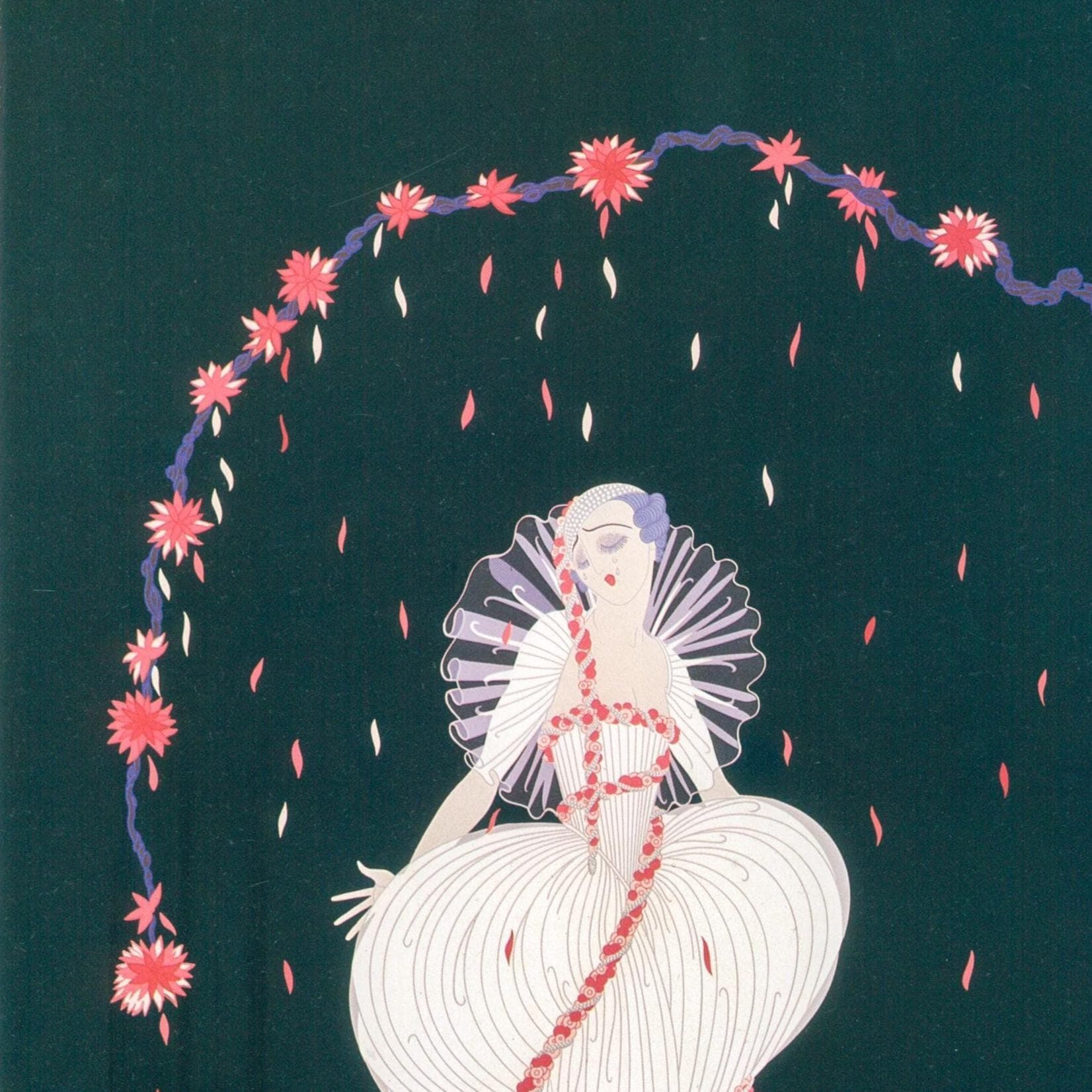 Vintage Erte Fasion Print: "Columbine/Athena" Two-sided art book page