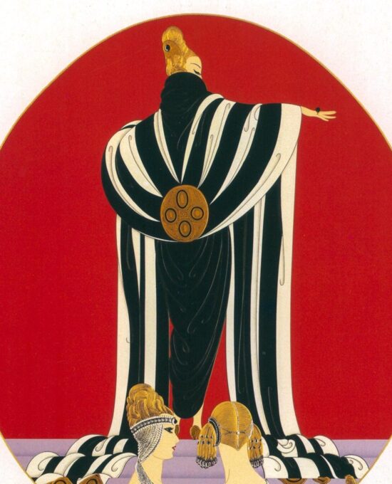 Vintage Erte Art Deco Print: “Monaco/The Swing” Two-Sided Book Page