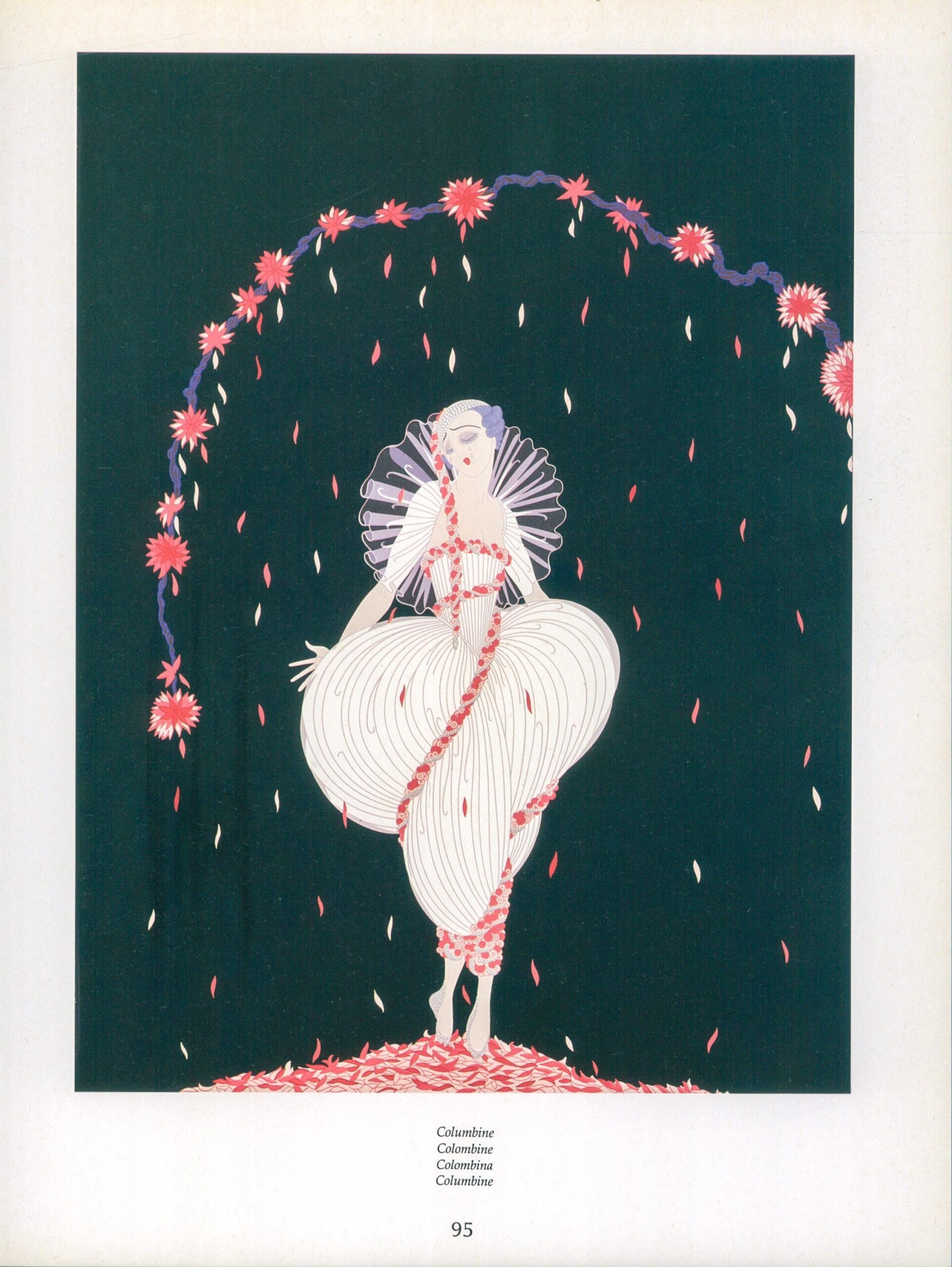 Vintage Erte Fasion Print: "Columbine/Athena" Two-sided art book page - Image 3