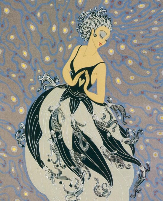 Vintage Erte Art Deco Print: “Tuxedo” Satin Paper (10 x 13.5″)