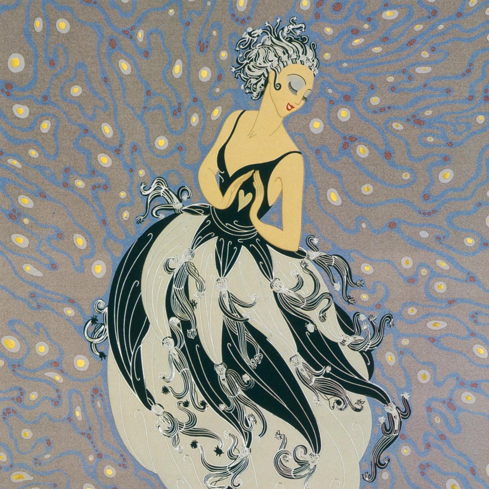Vintage Erte Art Deco Print: "Tuxedo" Satin Paper (10 x 13.5")