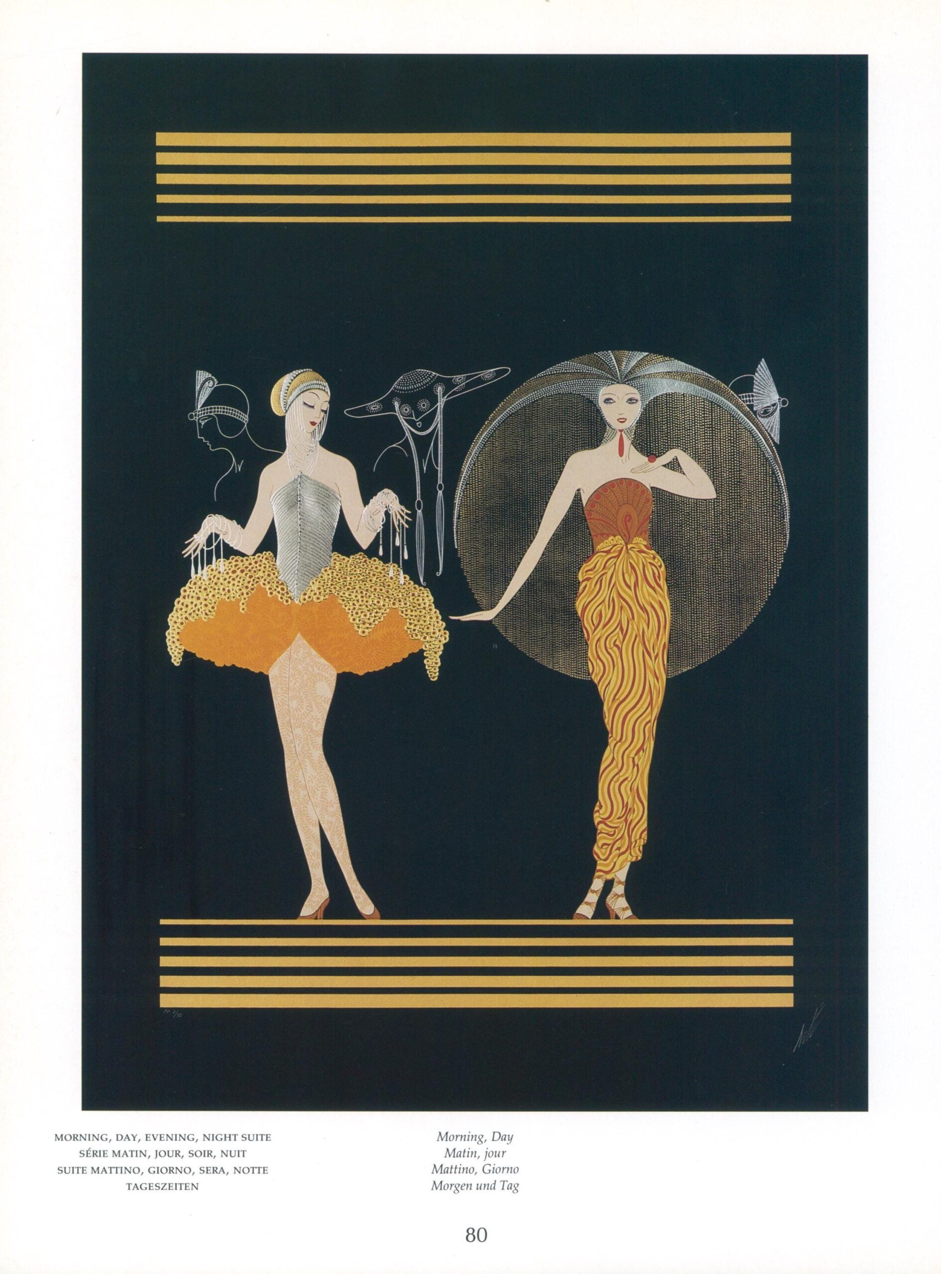 Erte Art Deco Print: "Morning, Day" Vintage Book Page (10x13.5") - Image 3
