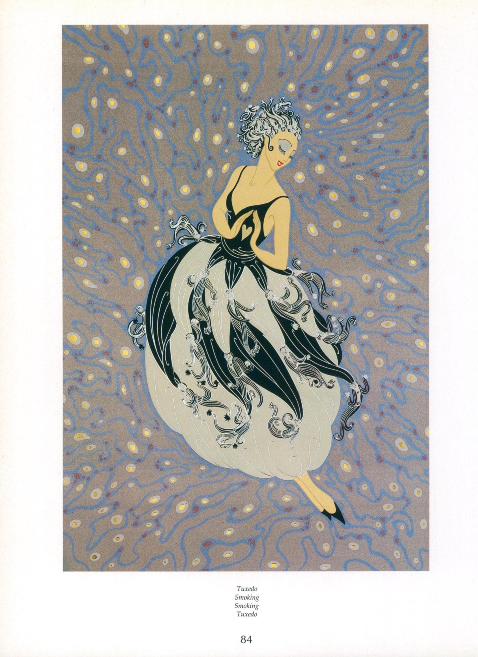 Vintage Erte Art Deco Print: "Tuxedo" Satin Paper (10 x 13.5") - Image 3