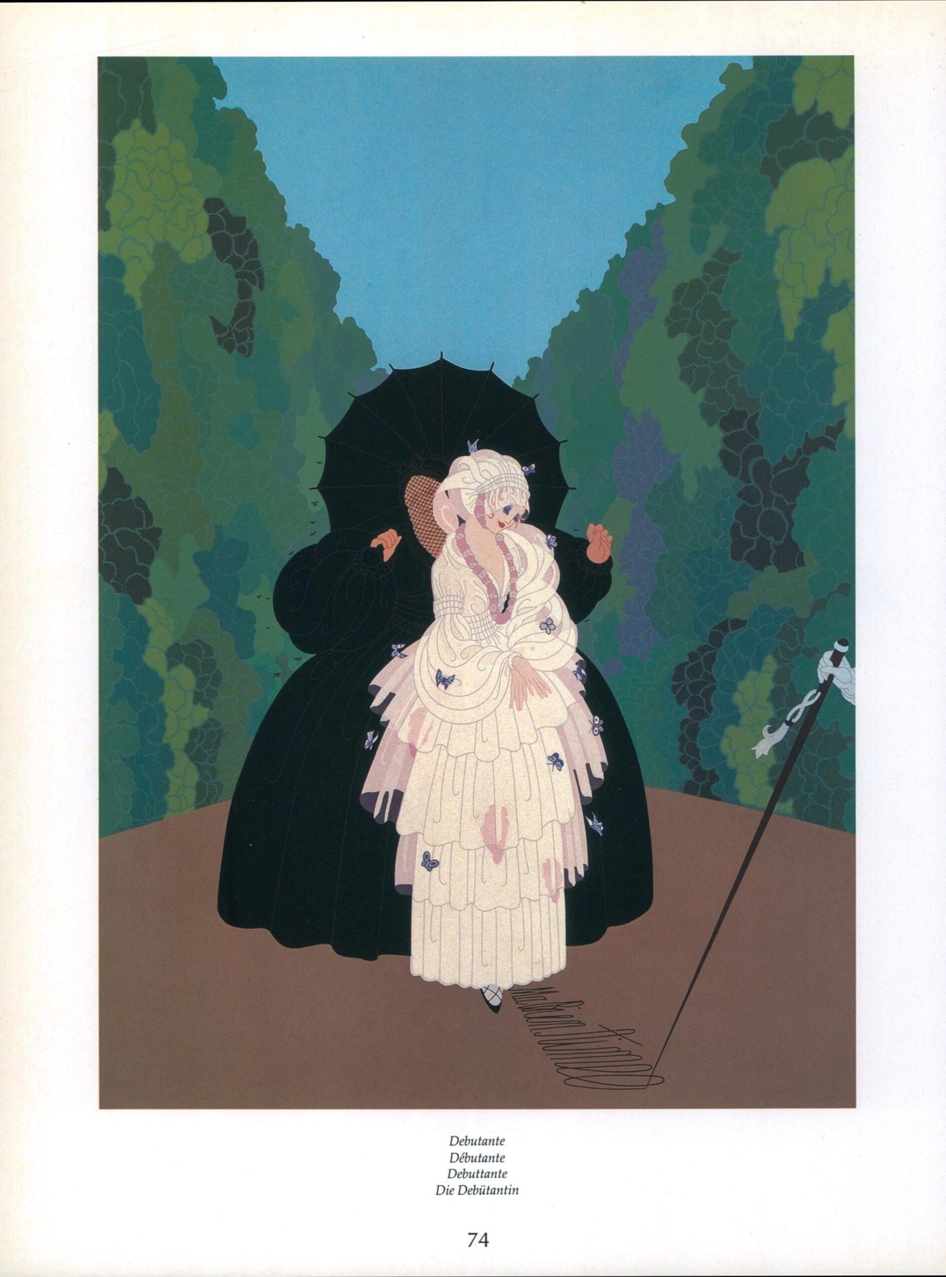 Vintage Erte Art Deco Print: "Debutante" Satin Paper Book Page - Image 3