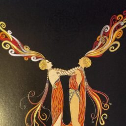 Vintage Erte Art Deco Print: "Kiss of Fire / Kissing" Two-Sided Art Book Page