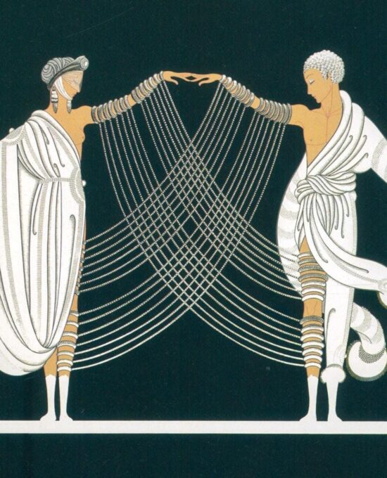 Vintage Erte Art Deco Print: “Marriage Dance” Illustration